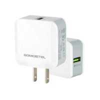 Somostel 18w fast charger SMS-A12 QC3.0 quick charger + USB cable, charger for mobile phones and tablets EU/US/Argentina plug